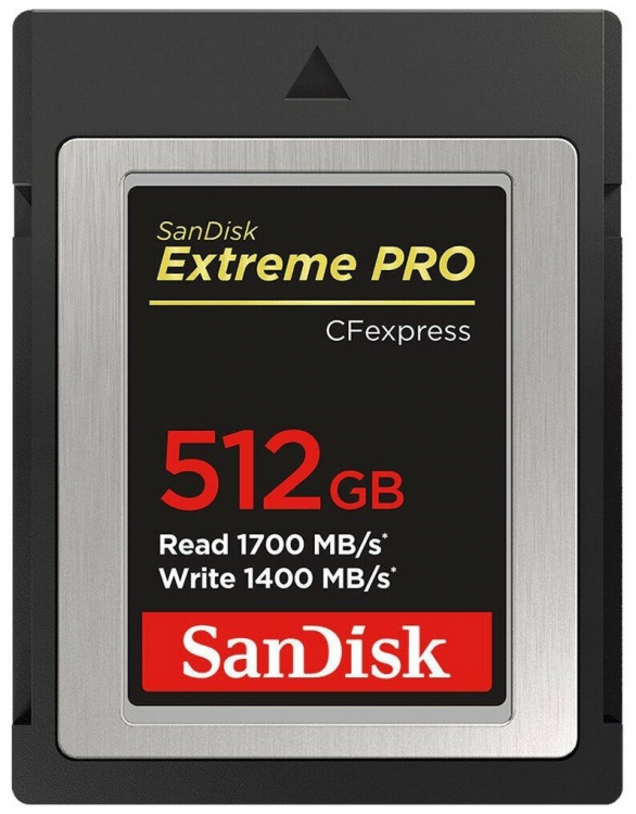 Карта памяти SanDisk CFexpress Type B 512 ГБ Class 10, R/W 1700/1400 МБ/с